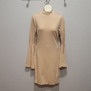 VENUS Tan Bell Sleeve Sheath Dress